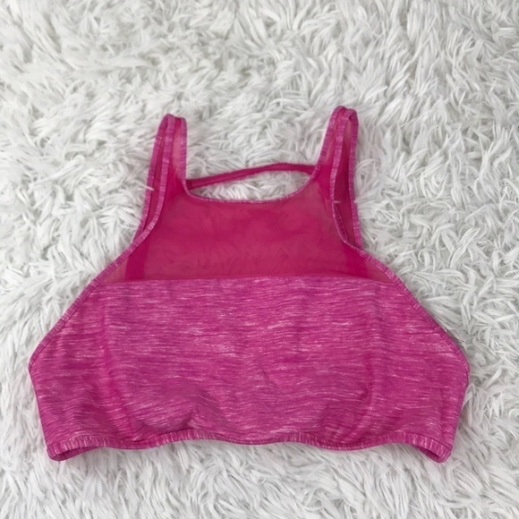 Lululemon Water: Salty Swim Racer Top Mini Oki Heathered Print White Pow Pink - Picture 1 of 4